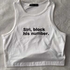 SHEIN White Sleeveless Top with Bold Text